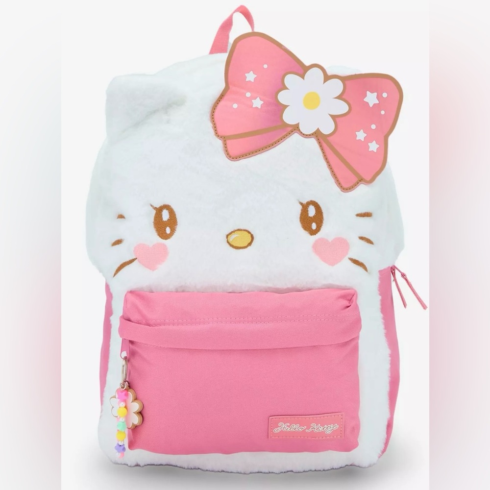Hello Kitty Fuzzy 💗🌸 Pink and White Backpack